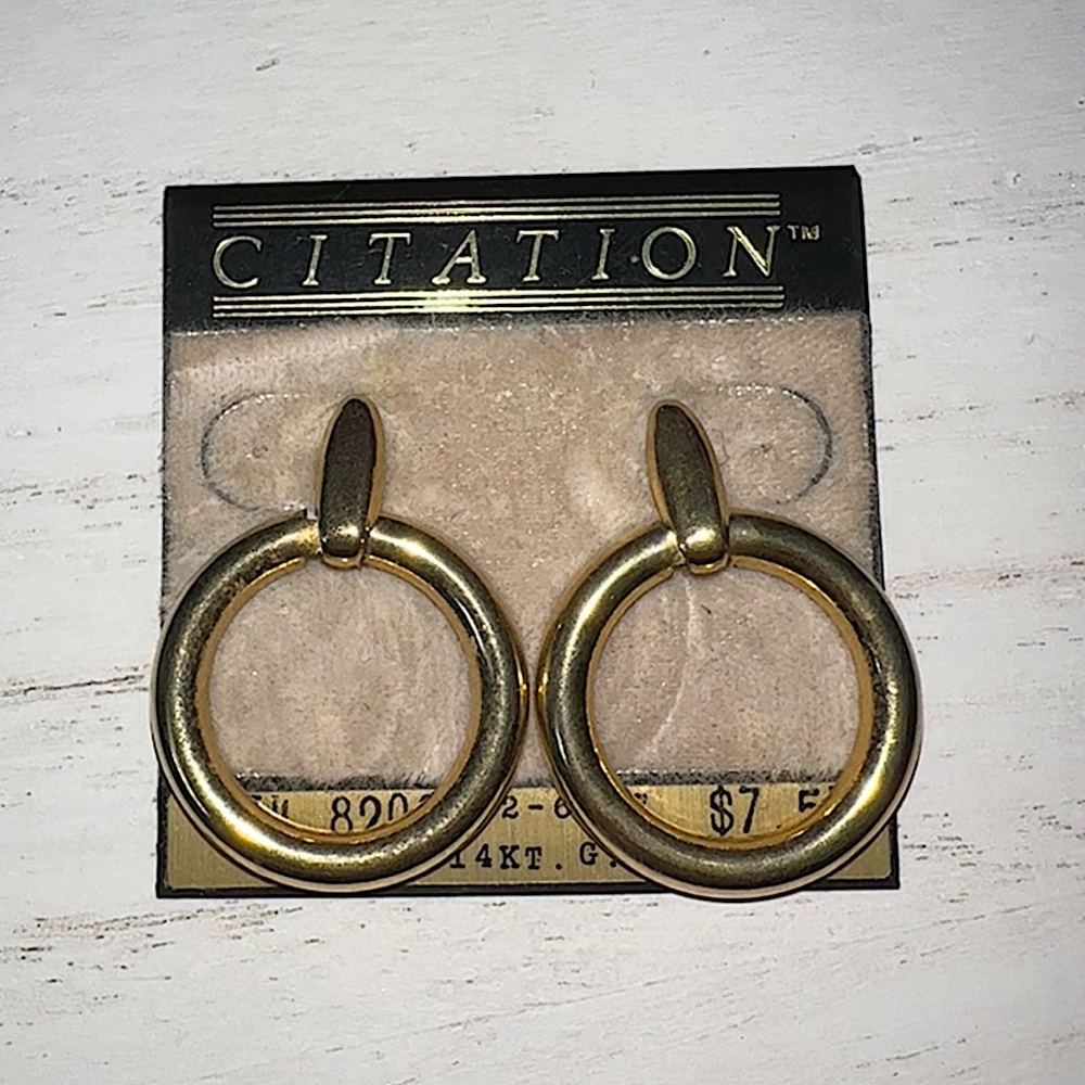 Vintage 14 KT GFF Golden Circle Earrings🟡